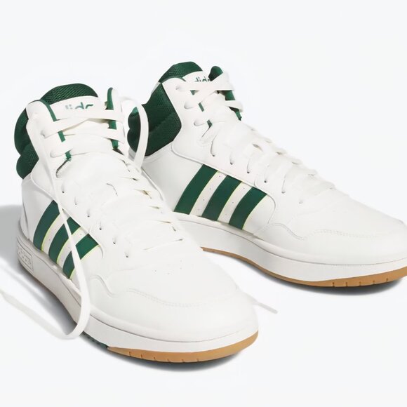 NWB- Adidas "Hoops 3.0 Mid" Men's, Classic, Vintage Shoes- White/Green-Size:11.5 - Picture 11 of 16